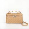 Cowhide Diamond Weave Lunch Box: Stylish Genuine Leather Women's Cross-body Bag