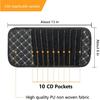 2 PCS CD Visor Holder for Car, Black Non-Woven Cloth & Pu Leather Large Capacity Visor CD Holder