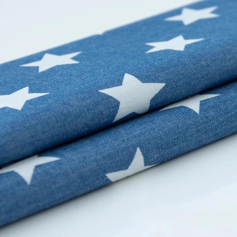 100x150cm Thin Style Washed Printed Fabric Pure Cotton Denim Fabric Summer Clothing Pants Short Dress DIY Clothing Shirt Fabric