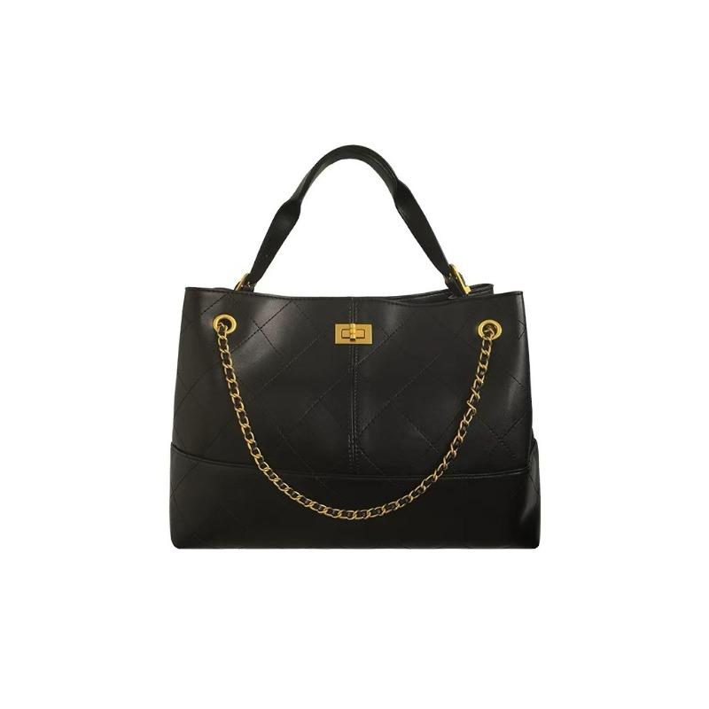 

2 autumn and winter new matte suede leather rhombus chain tote large capacity shoulder messenger bag women чёрный