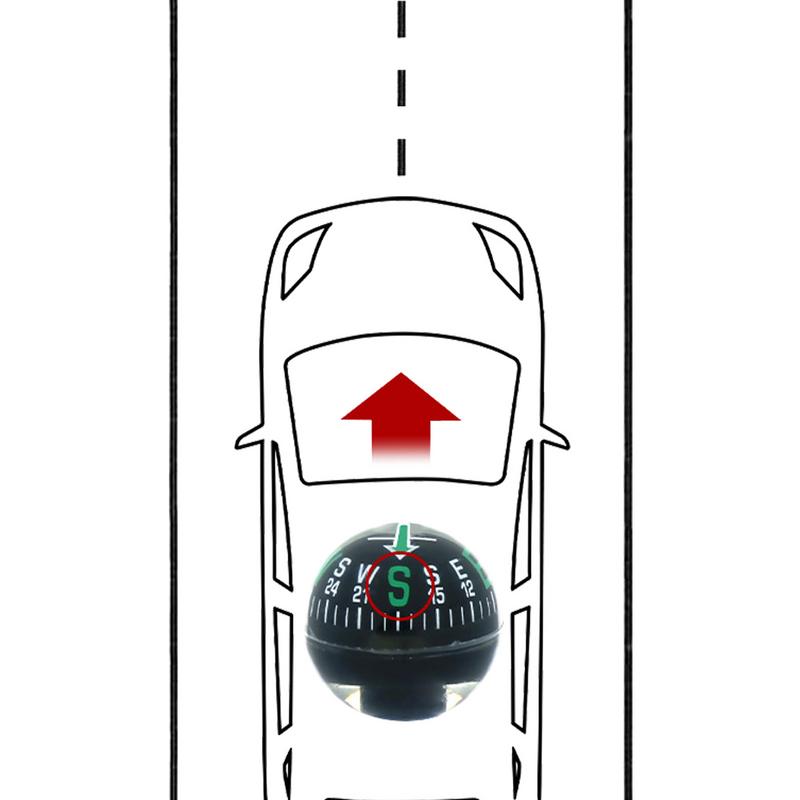 Araba Pusulası Gösterge Paneli Çok İşlevli Kılavuz Top Şeklinde Pusula Tekne Pusulaları Vakumlu Bardak Gösterge Paneli Süsleri Araba İçin
