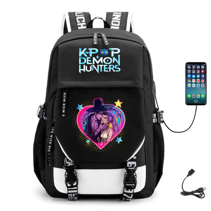 Cartoon Witch Hunter School Bag Kpop Anime Backpack Large Capacity Student Backpack Printed Computer Bag