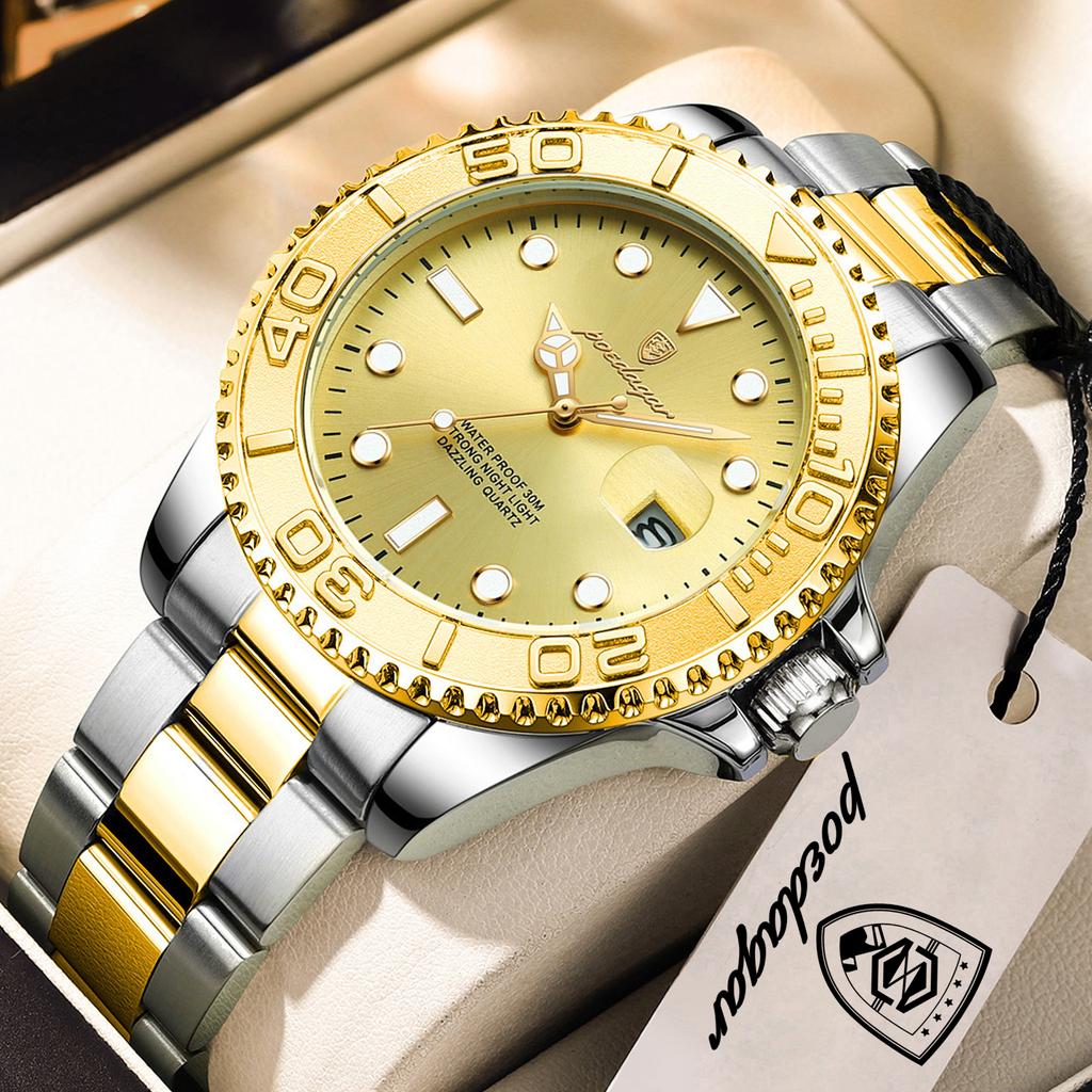 POEDAGAR Top Luxury Male Watch Waterproof Luminous Date Watch Stainless Steel Clock Sport Fashion Quartz Watches