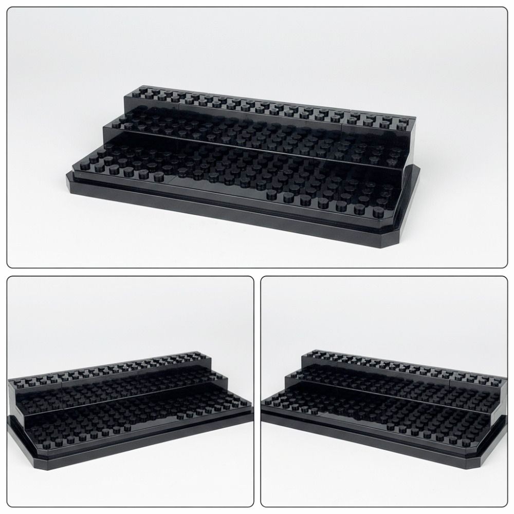 Clear Acrylic Minifigures Display Case Transparent Showcase Stackable Design Dustproof Display Box Movable Steps Large Capacity