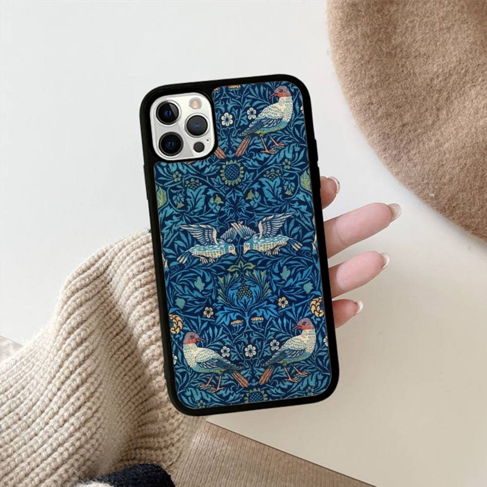 

William Morris Strawberry For IPhone 17 16 15 14 13 12 11 Pro Max Plus Shockproof PC+TPU Phone Back Cover iPhone 13