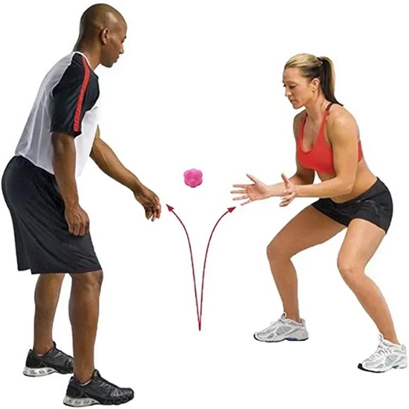 7cm High Density Silicon Rubber Hexagonal Reaction Ball Agility Coordination Reflex Exercise Active Fitness Training Ball