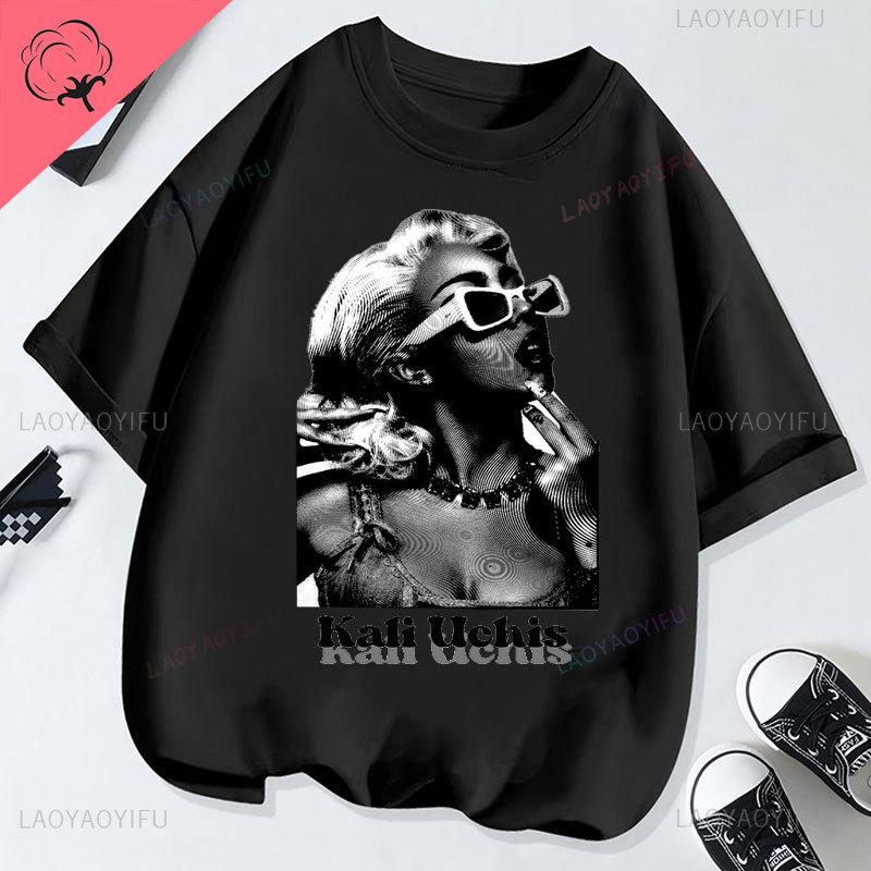 Camisetas Kali Uchis Printed Shirt Double Side 100 Cotton ONeck Popular Fashion Unisex Clothing 10 Music Clothes Harajuku