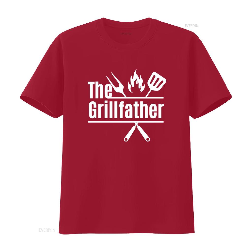The Grillfather Mens T Shirt Perfect Fathers Day for Grill Masters BBQ Lovers Dads vintage Washed designer clothes Casual