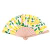 §Éventail Pliant à Imprimé Citron Motif Fruit Bambou Tissu Ventilateur Portatif Pour Rafraîchissement d'Été Performance de Danse Mariage Fête Décor