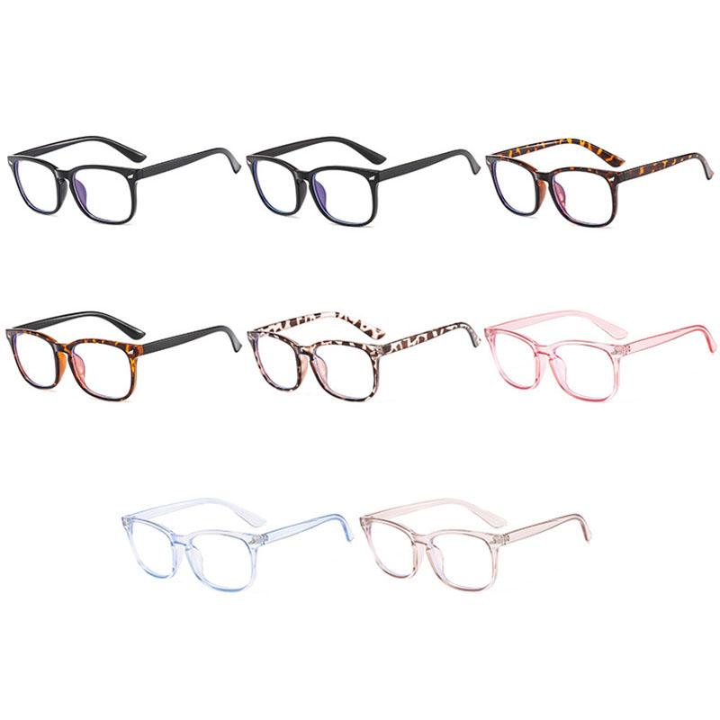 Square Reading Eye Glasses +100 +150 +200 Women Men Myopia Eyeglasses -0.75 -1.0 -1.5 -2.0 Transparent Black Pink Blue