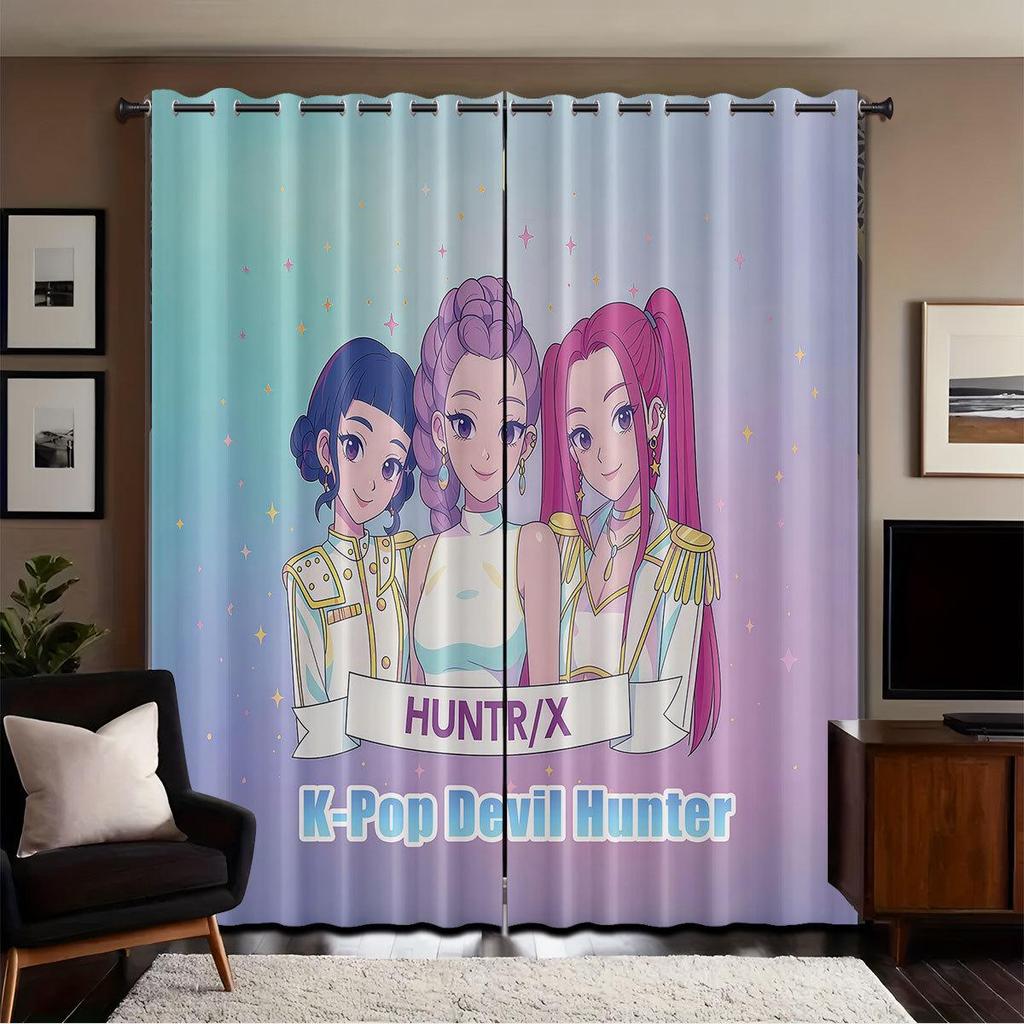 Dämonenjäger 3D Digitaldruck Verdunkelungsvorhänge - Benutzerdefiniertes Foto, Dick, Hochpräziser Sonnenschutz, Sonnenschutz, Grenzüberschreitend