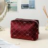 High Quality Portable Cosmetic Bag stamping star pattern with Zipper Make Up Storage Bag Soft Velvet Women Toiletry Bag