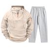 Men's Casual Hooded Sweatshirt and Jogger Pants Set with Multiple Pockets, Long Sleeve Drawstring Tracksuit for Fall Winter (Gray Pants)