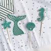 Colorful Paper Cake  Topper  Set Beautiful Practical Ocean Style Baking Cake Decoration Card Multipurpose Dessert Ornaments
