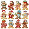 12/24pcs Gingerbread Man Ornaments Christmas Tree Wooden Hanging Decorations Pendants Cute Cartoon Xmas DIY Hangings Home Decor