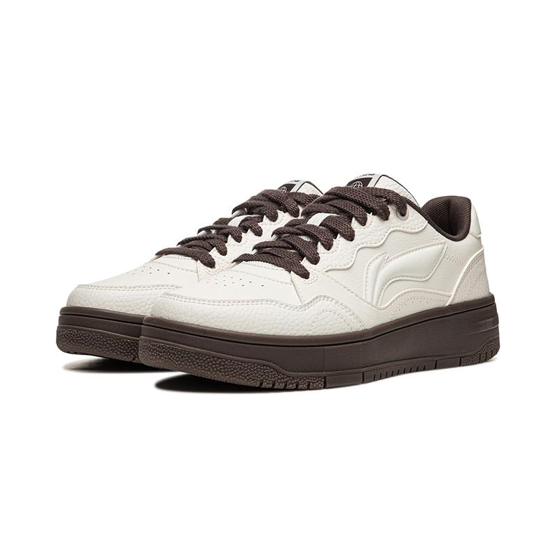 New LiNing Tianji Soft Slip Resistant Cushioning Abrasion Resistant Low Top Skateboard Shoes Women's Mist White AGCU310-3