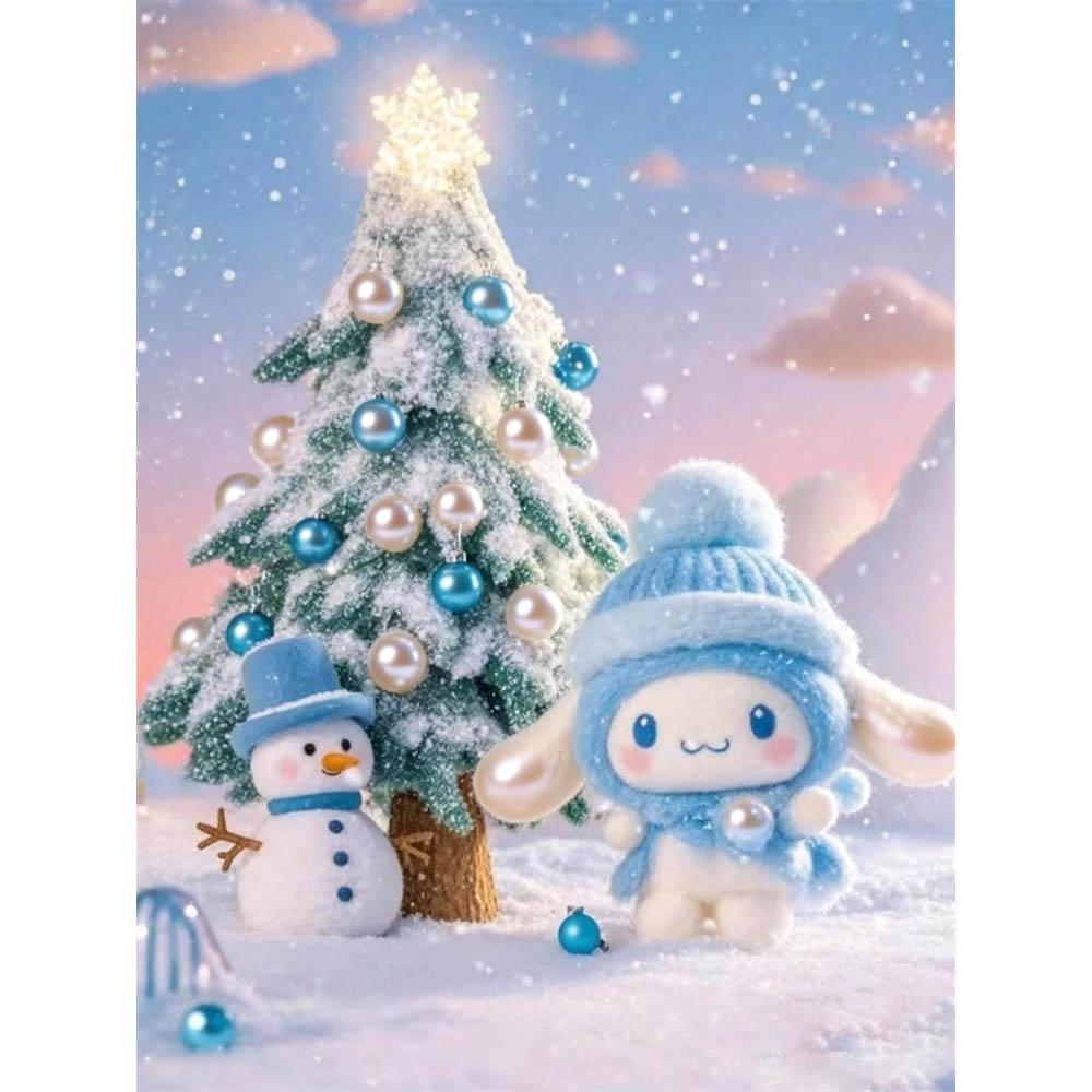 

The Pearl Paintings on The Disney Puppy Snowman and Christmas Tree Are Embedded with Pearls Making Them Highly Suitable for Use As Home Decorations 35x45cm