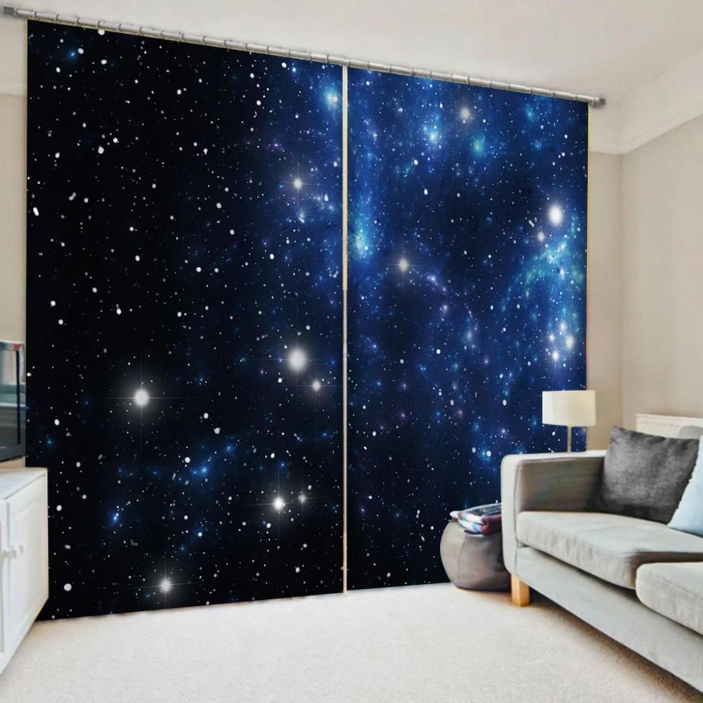 Beautiful Round Moon Star Sky Sea Ocean Window Curtains Blinds For Living Room Kids Bedroom Bathroom Kicthen Door Home Decor2Pcs