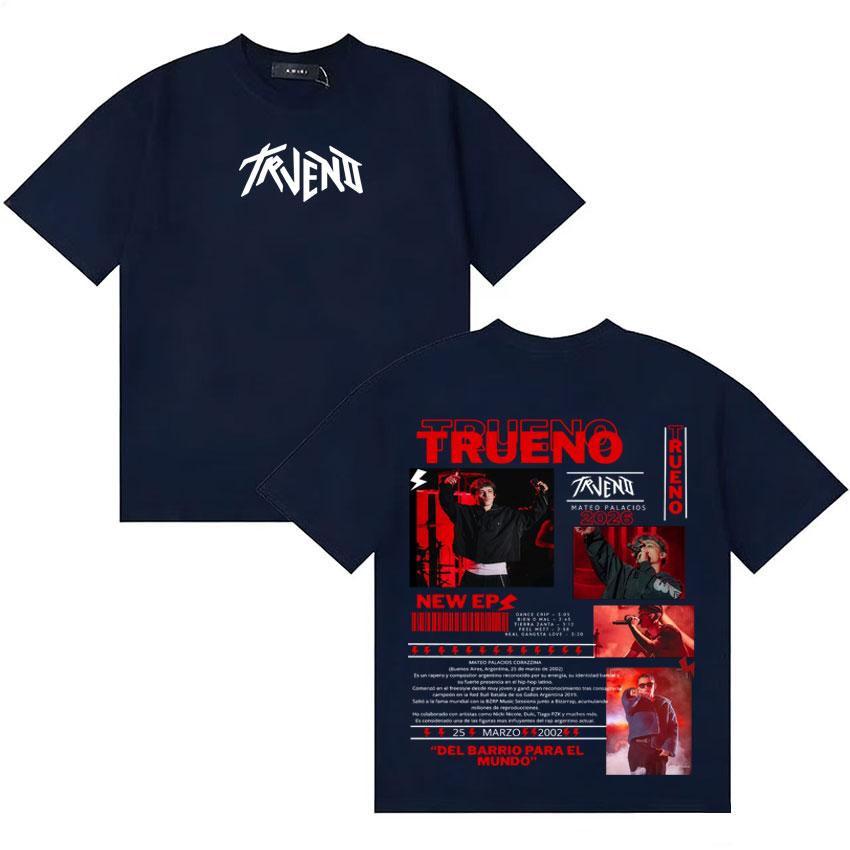 Rapper Trueno 2026 Tour Graphics Tshirt Unisexs Women Clothing Hip Hop Short Sleeve Tee Shirt Cotton Oversized Tshirts Streetwear