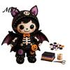 Bastelset für Kinder und Erwachsene Skelett Hexe Patchwork-Set, Gothic Mädchenpuppe DIY Gruselige Halloween-Näherei für Erwachsene Teenager Handgemachtes Geschenk Handarbeits-Starter