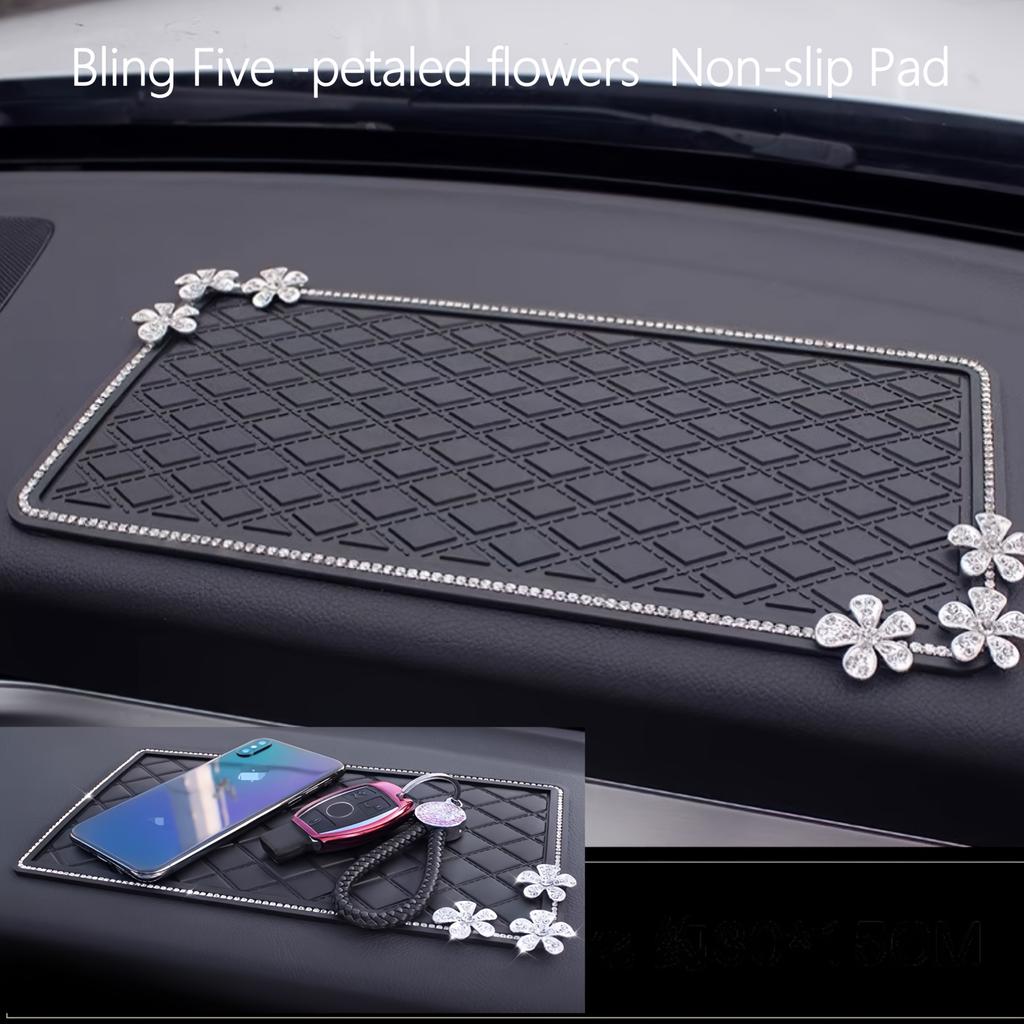 PVC Car Anti-Slip Mat Non-Slip Pad for Vehicle Interior Accessories with Diamond Inlay Bling Design