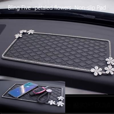 PVC Car Anti-Slip Mat Non-Slip Pad for Vehicle Interior Accessories with Diamond Inlay Bling Design