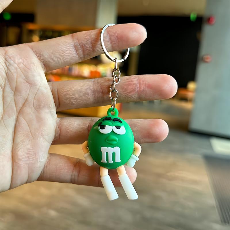 Cartoon Chocoladeboon Sleutelhanger Hars Poppetje Koppel Sleutelhanger Sieraden Tas Hanger Kinderen Mooie Sleutelhanger groen