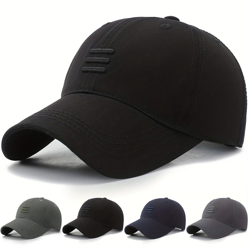 Three Embroidered Baseball Hat Men's and Women's Outdoor Sunscreen Hats Lightweight and Breathable Dad Cap Adjustable Caps