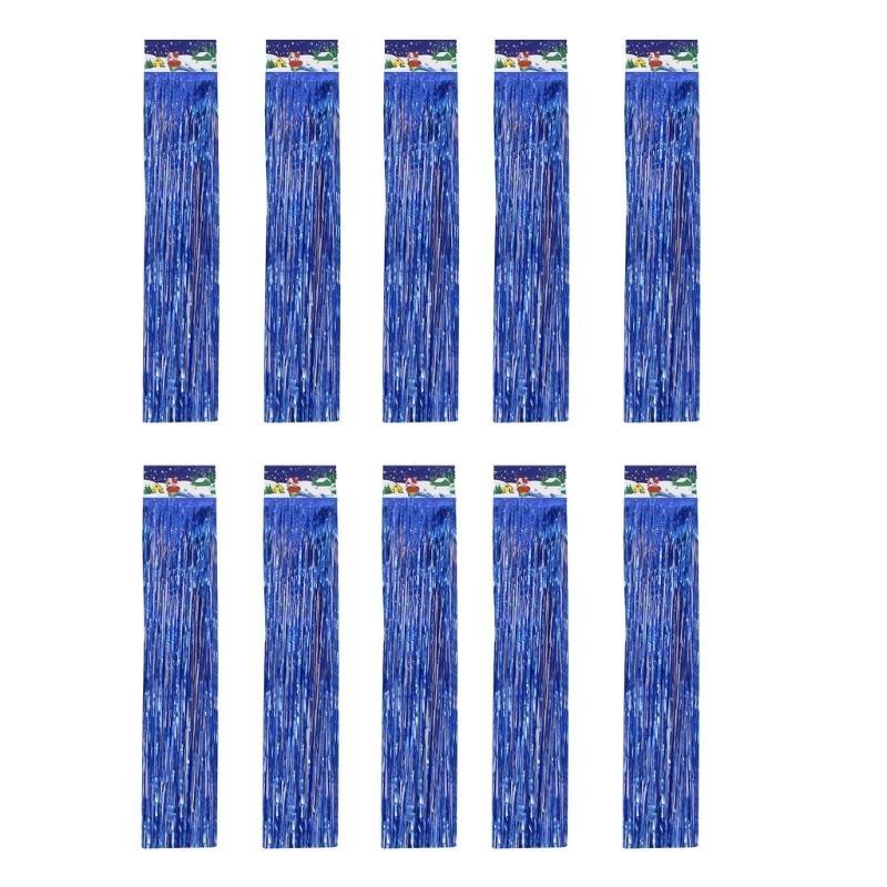  User Friendly PET Shimmering Tinsels Fringes Trim Pack of 10 Christmas Holiday Decors for Indoor DIY Crafting