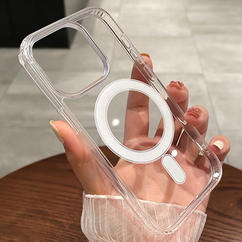 For Magesafe Magnetic Transparent Wireless Charger Case For iPhone 17 16 14 15 12 13 Pro Max 11 Funda Shockproof Acrylic Cover