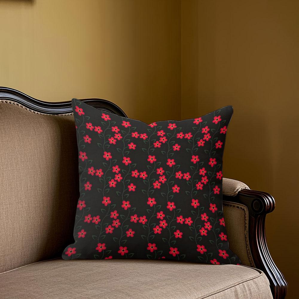 Scarlet Vine square Jacquard Pillow Cover for Sofa Office Waist Cushion Cover Home Decorative Pillowcase