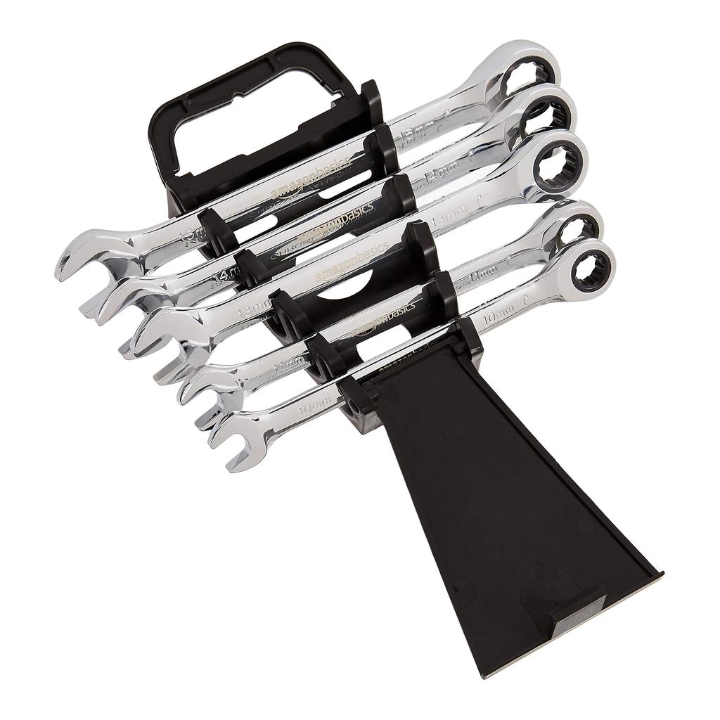 Amazon Basics Metric Ratchet Wrench Set, 5 Pieces