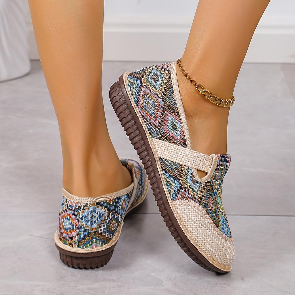 Vibrant Geometric Slip-On Sneakers for Women - Lightweight, Comfort-Soled Mules Perfect for Everyday Wear