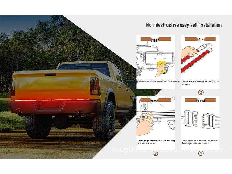 60-Inch Sequential Three-Color Turn Signal Taillight for Pickup Trucks and Trailers