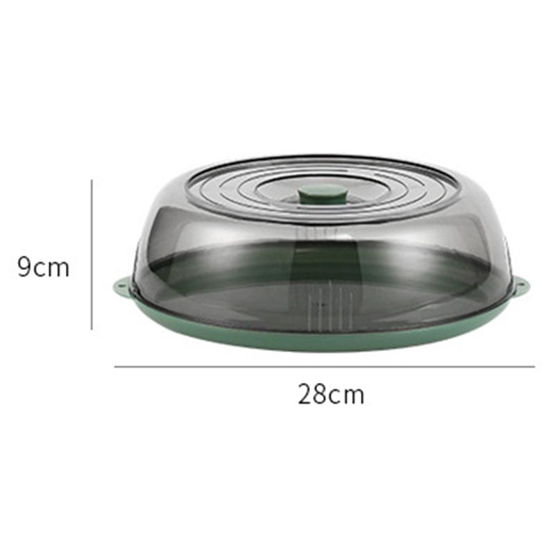 Dish Cover PET Heat Insulation Storage Transparent Dustproof for Home Picnic Cooking Green