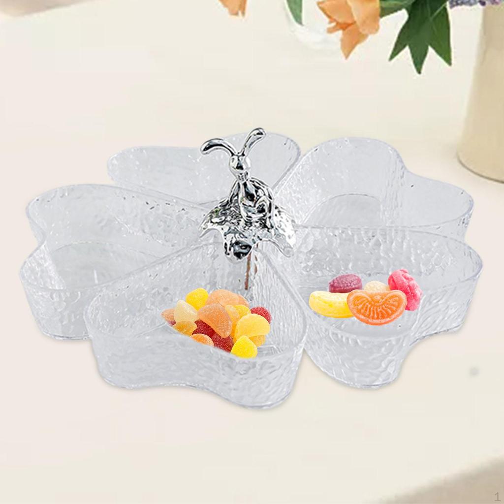 Podzielona taca do serwowania słodyczy i orzechów, przystawki, obrotowy talerz na przekąski, słodkie przekąski