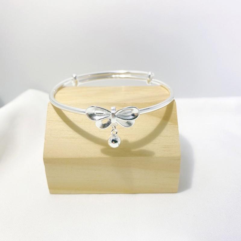 Exquisite Ins Bowknot Bangles Bracelet For Women Silver Adjustable Bell Bow Pendant Bracelets Bangle Lovers Fashion Jewelry Gift