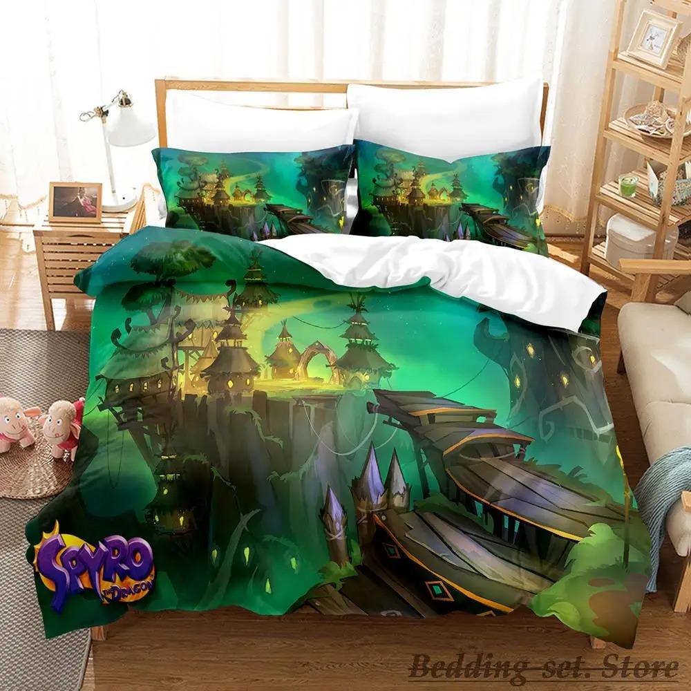 New Spyro Reignited Trilogy Bedding Set Single Twin Full Queen King Size Bed Set Adult Kid Bedroom Duvetcover Sets Anime Gme