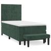 3137812 vidaXL Divan Bed and Mattress Dark Green 80x200 Cm Velvet