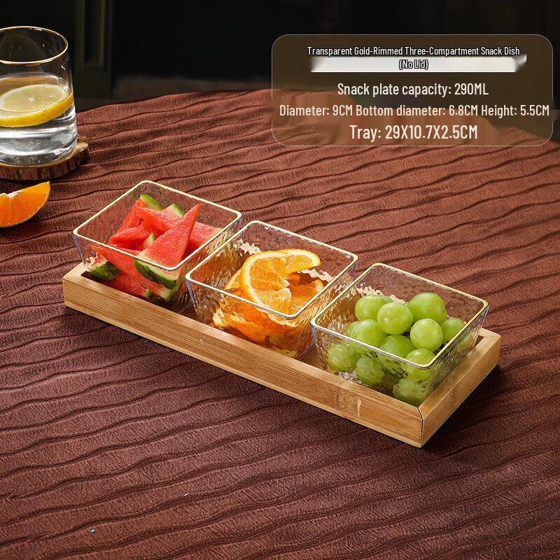 Qiwei Korean Style Divided Melamine Snack Plate with Lid