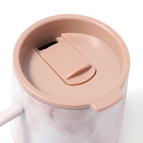 Francfranc Stainless Steel Thermos Mug with Lid, 320ml, Marble Brown, Double-Sided Vacuum Insulation, Keeps Hot or Cold, Perfect for the Office or Gif