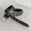 The New American-style Fashion Inlaid Bullet-shaped Belt with Irregular Color Prints and A Unique Punk Decorative Waistband