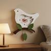 Feathered Clock Modern Minimalist Bird Wall Wooden Home Decor for Living Room, Bedroom
