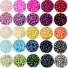 3-10Mm Solid Color Abs Round Perforated Imitation Pearl Handmade Diy Jewelry Beaded Bracelet Earrings Accessories Perforated Beads