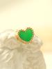 Minimalpiercing 14K Natural Mother-Of-Pearl Onyx Heart Piercing Earrings