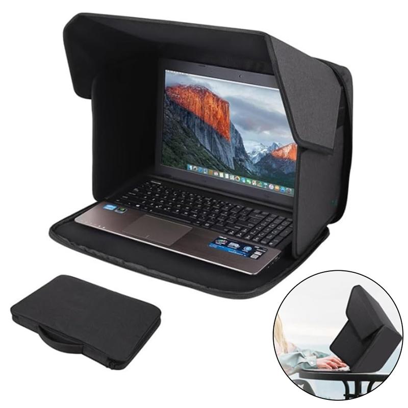 Portable Laptop Sun Shade, Foldable Anti-Glare Privacy Hood For 14–16 Inch Laptops, Lightweight Outdoor Screen Protector