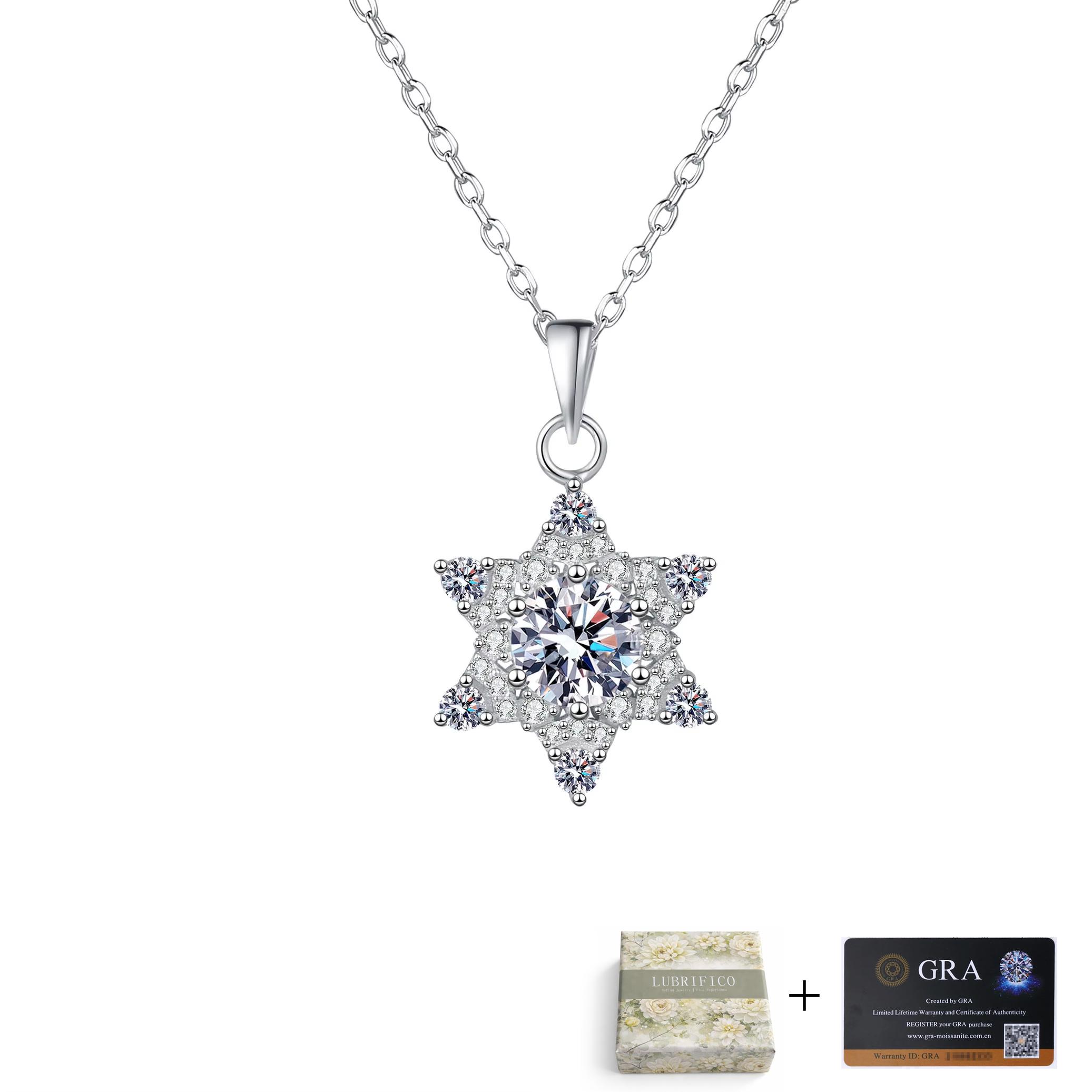 

Ожерелье с моисанитом 1,0 карат, шестиугольная звезда, серебро 925 пробы, подвеска с лабораторным бриллиантом, подарки для женщин, свадебные, ювелирные изделия, вечеринка