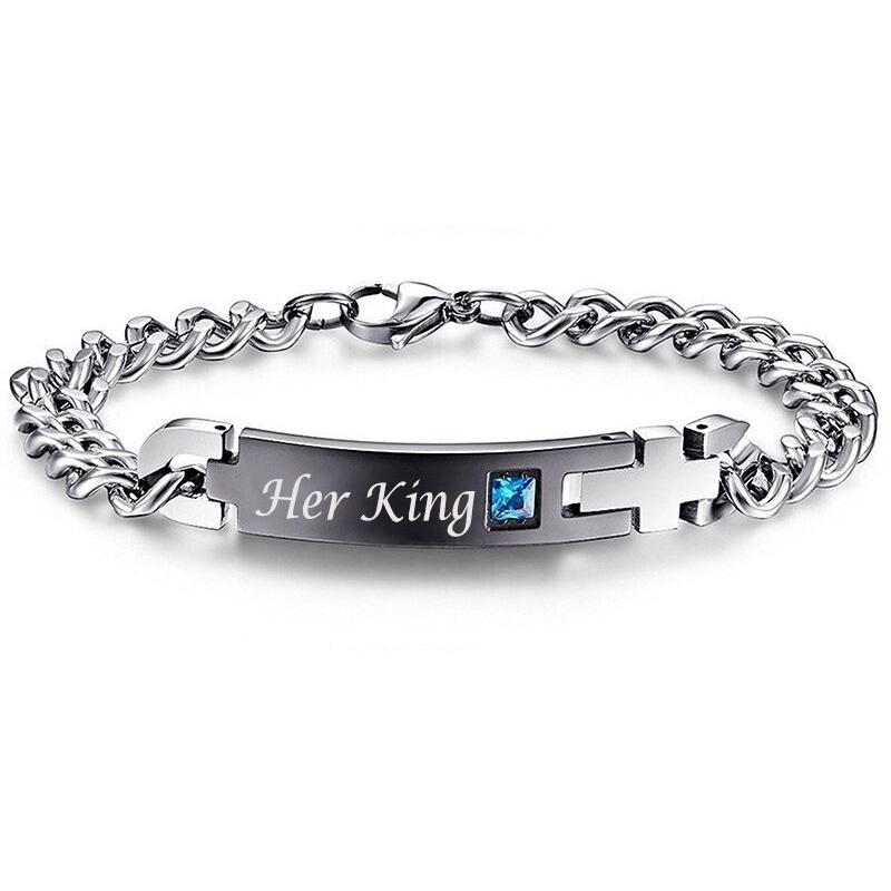 Stainless Steel Couple Bracelets His and Hers Matching Bracelets Unique