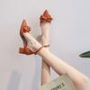 6807-33 Summer Thick Heel Bag Head Sandals Women's Bow Fairy Style Versatile Hollow Single Shoes Women's Shoes