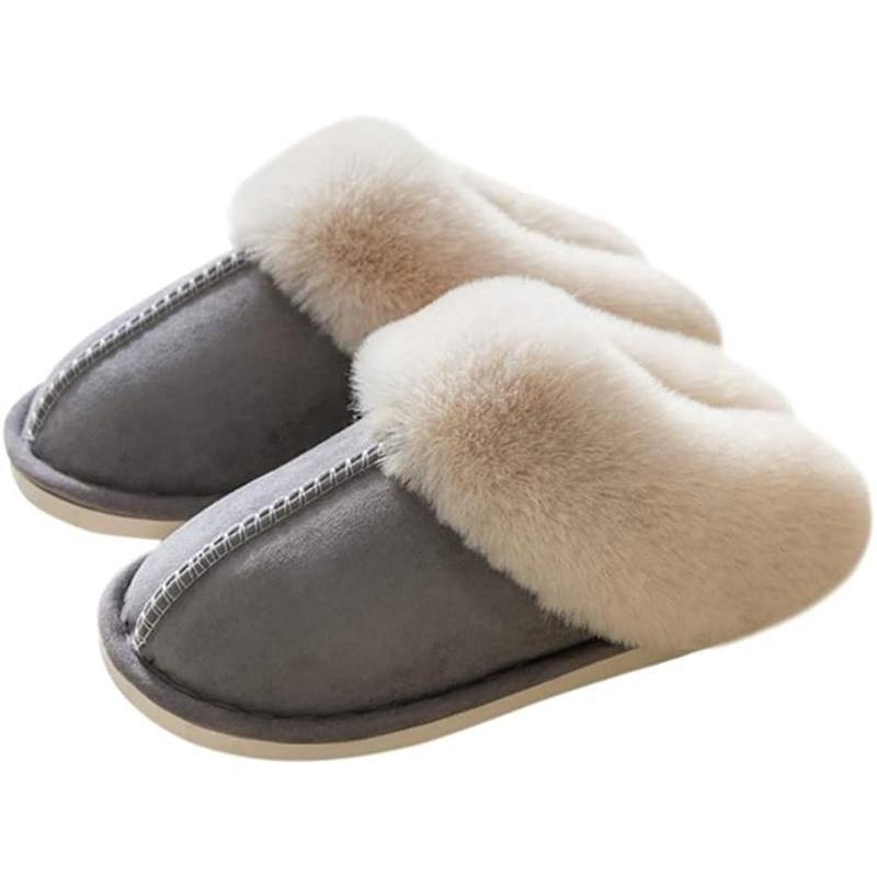 Winter warm fluffy slippers, non-slip, indoor wear for guests